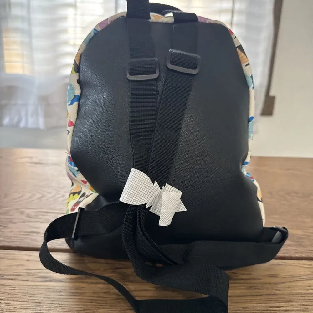 DISNEY'S MICKEY MOUSE & FRIENDS CUPCAKE PRINT BACKPACK NEW